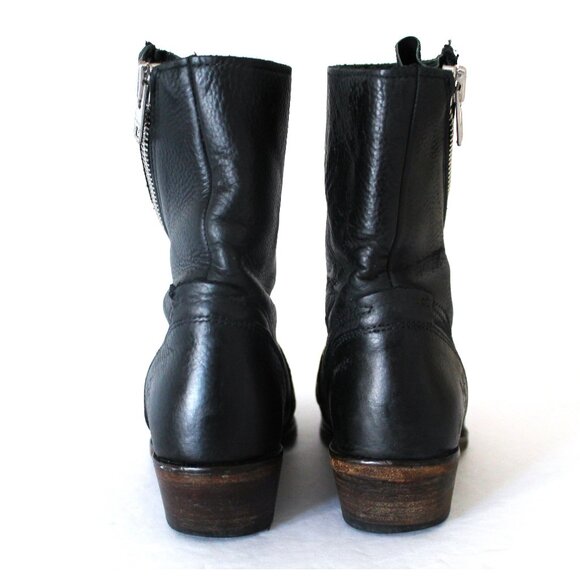 John Fluevog Ruth Skin Spiral-Zip Leather Boot / Size 7.5 / Black - Picture 7 of 13